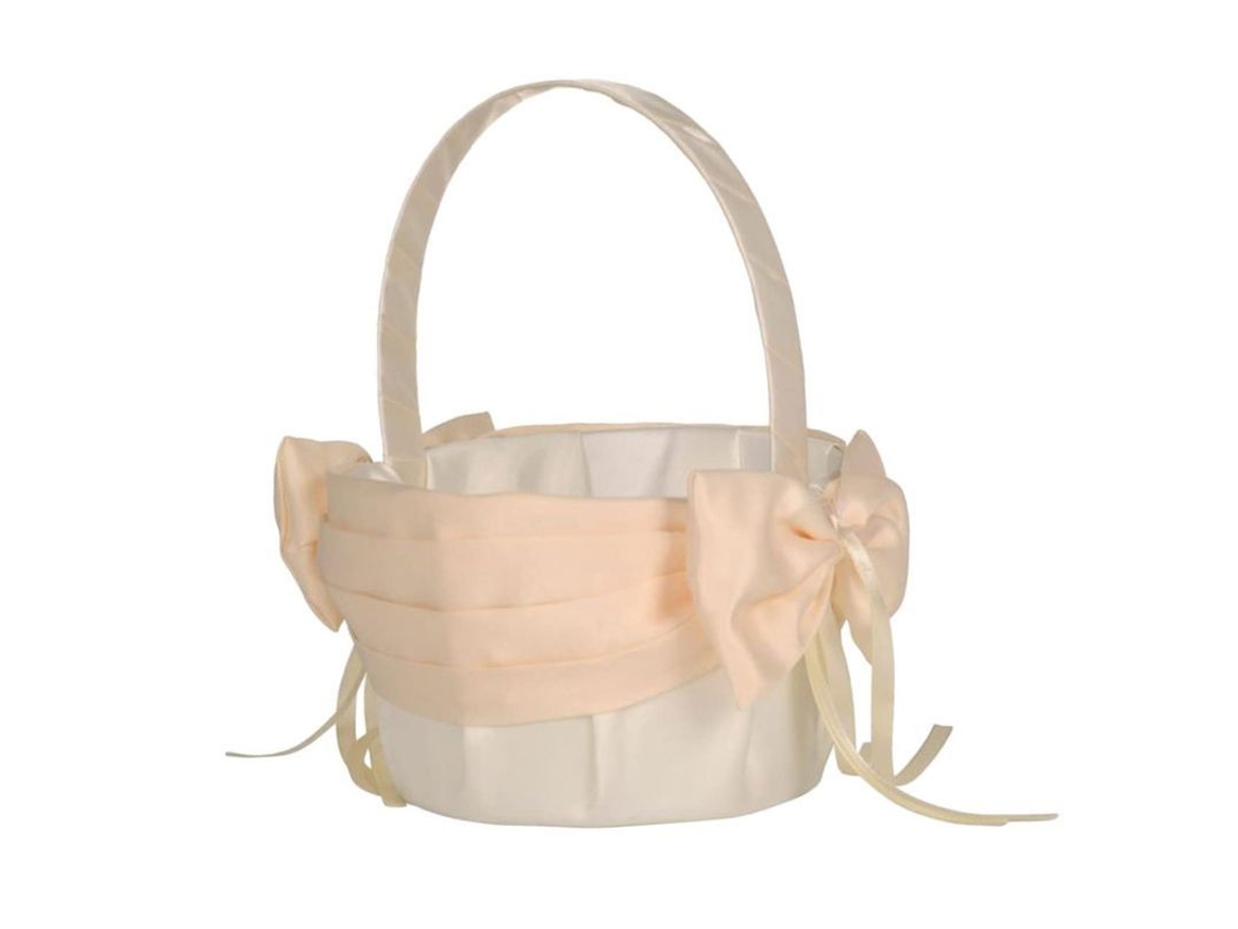 2026-cesta De Flores Pequeña Con Lazos Blancos Macramé Decorativa Canasta De Almacenamiento Tejida