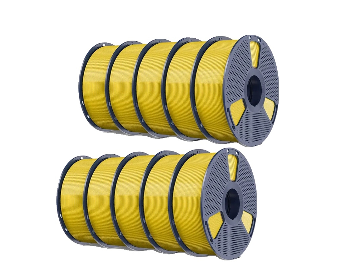 Filamento para impresora 3D, material PLA+, 1,75 mm de diámetro, amarillo claro.