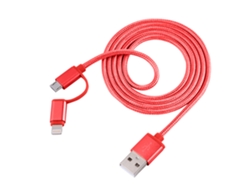 Cable De Carga Y Datos Trenzado 2 En 1 Para Iphone Y Android (2.4a Micro Usb)