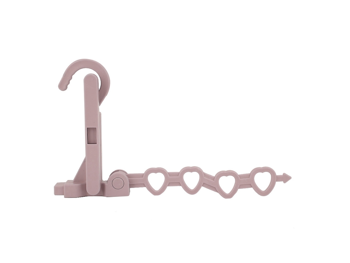 Tendedero plegable multifuncional con 4 agujeros para ropa (rosa)