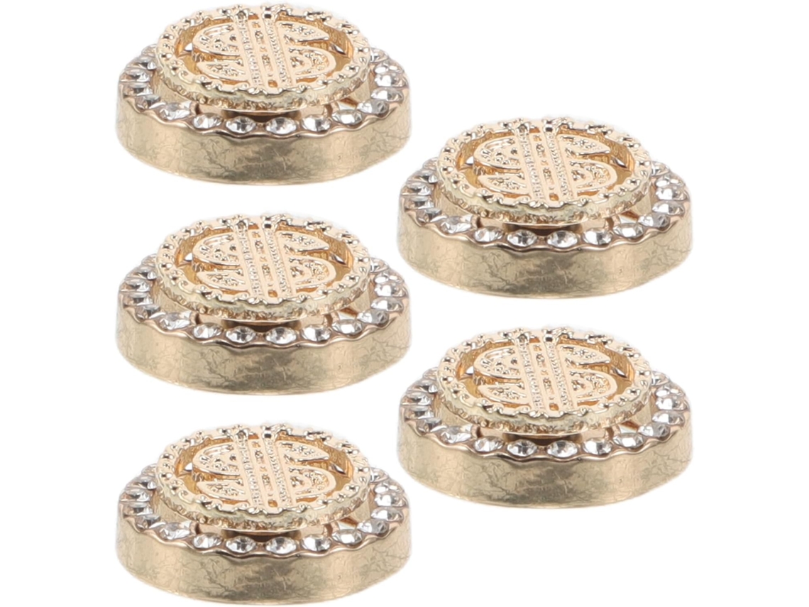 Juego De 5 Adornos Para Uñas De Aleación Dorada, Decoraciones Brillantes Con Diamantes De Imitación Para El Arte De Uñas.