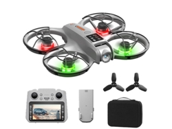 Drone Szsmart M2 Com Câmara 2k Motor Sem Escovas Fluxo Ótico Comando Ecrã 4.5'' 1 Bateria Para Principiantes Cinzento