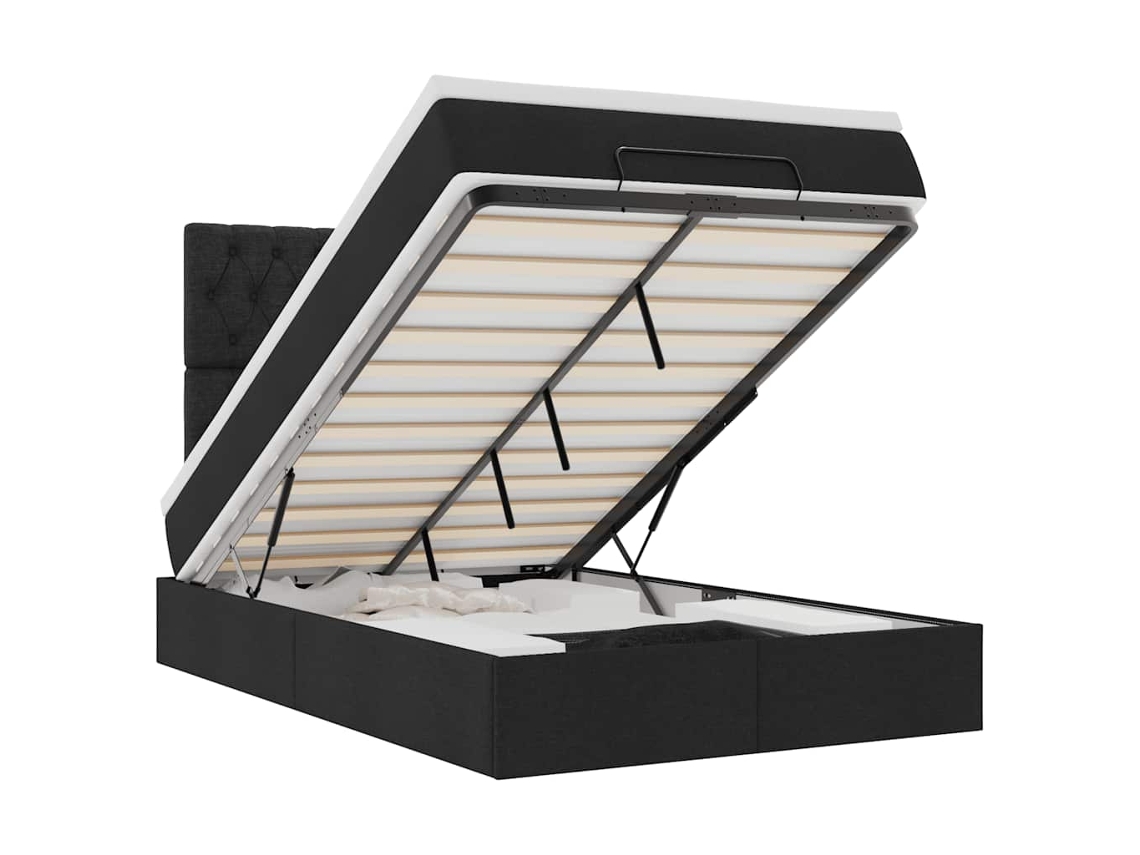 Maison Exclusive - Estructura De Cama Otomana Colchón Tela Negro