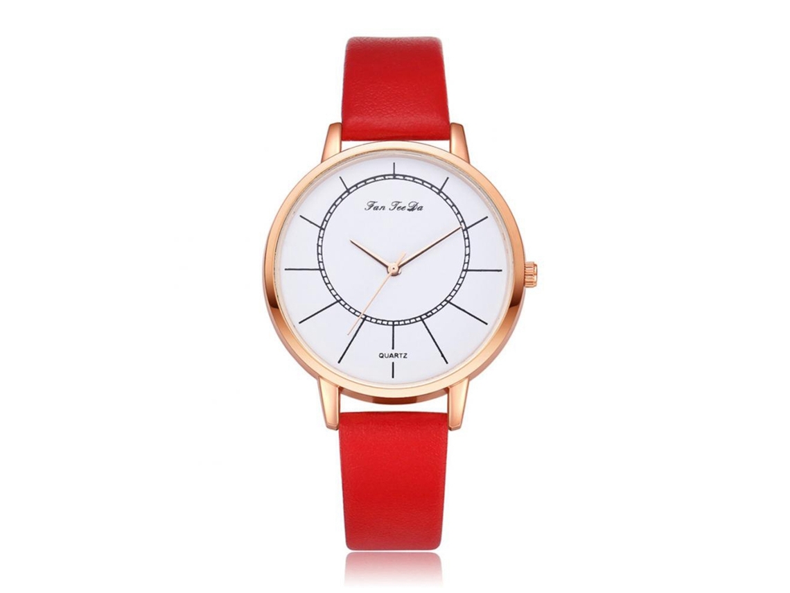 Reloj De Pulsera De Cuarzo Para Mujer Con Correa De Poliuretano Y Bisel Redondo Plateado.