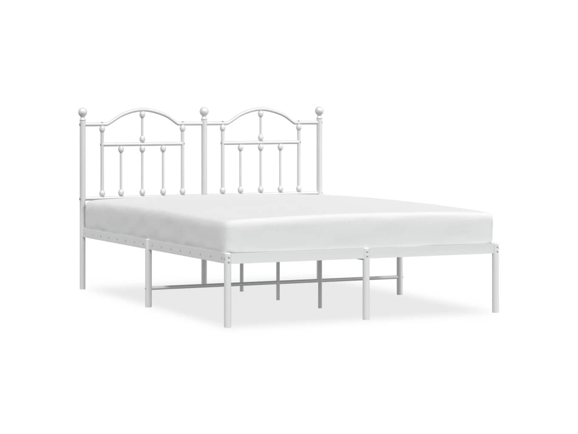 Maison Exclusive - Estructura Cama Sin Colchón Con Cabecero Metal Blanco 150x200cm