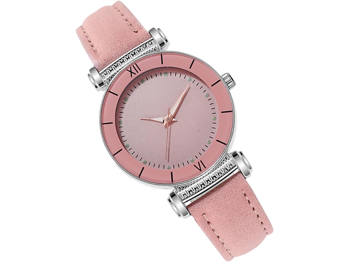 Reloj Pulsera Cuarzo Mujer Correa Función Luminosa Casual Informal Tamaño Pequeño Piel Mate Rosa Dama Uso