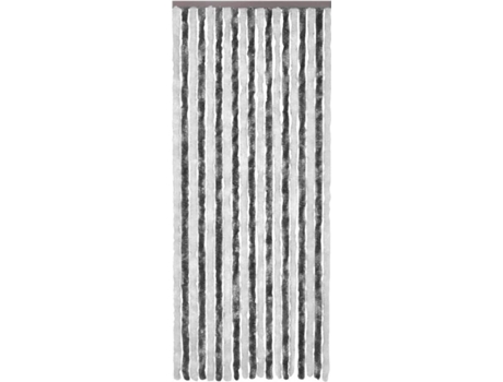 vidaXL Cortina mosquitera gris y blanco chenilla 90x200 cm