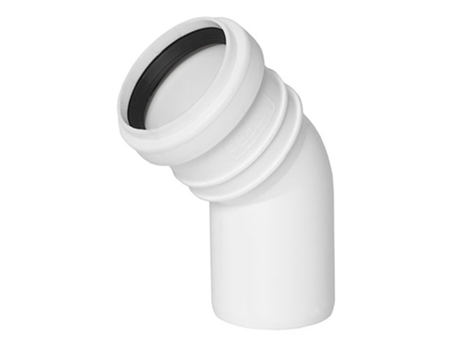 Conector de Codo para Instalación de Desagüe, Diámetro de Tubo de 40 mm, Ángulo de 30 grados