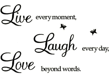 Live Every Moment Laugh Every Day Love Beyond Words Citas motivacionales Calcomanías de pared extraíbles para bricolaje (9 * 9.8 pulgadas * 3) ZMDE...