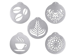 5 Plantillas De Acero Inoxidable 304 Para Decorar Café Y Pasteles.
