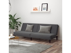 Sofá Cama De 2 Plazas Terciopelo Gris Oscuro