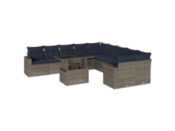 Maison Exclusive - Conjunto De Sofá De Jardín De 11 Piezas Con Cojines, Poliratán Gris
