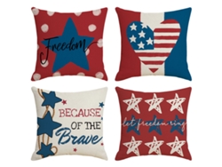 Juego De 4 Fundas De Almohada Decorativas Con Temática De Camiones Rojos Y Azules