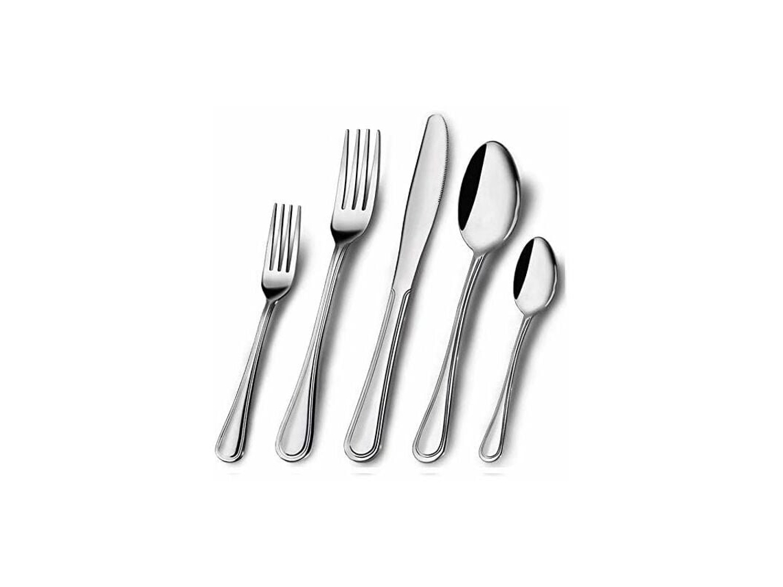 MEOIRUERY Juego de Cubiertos de Acero Inoxidable 410, Cubiertos para Filete, Juego de 5 Piezas