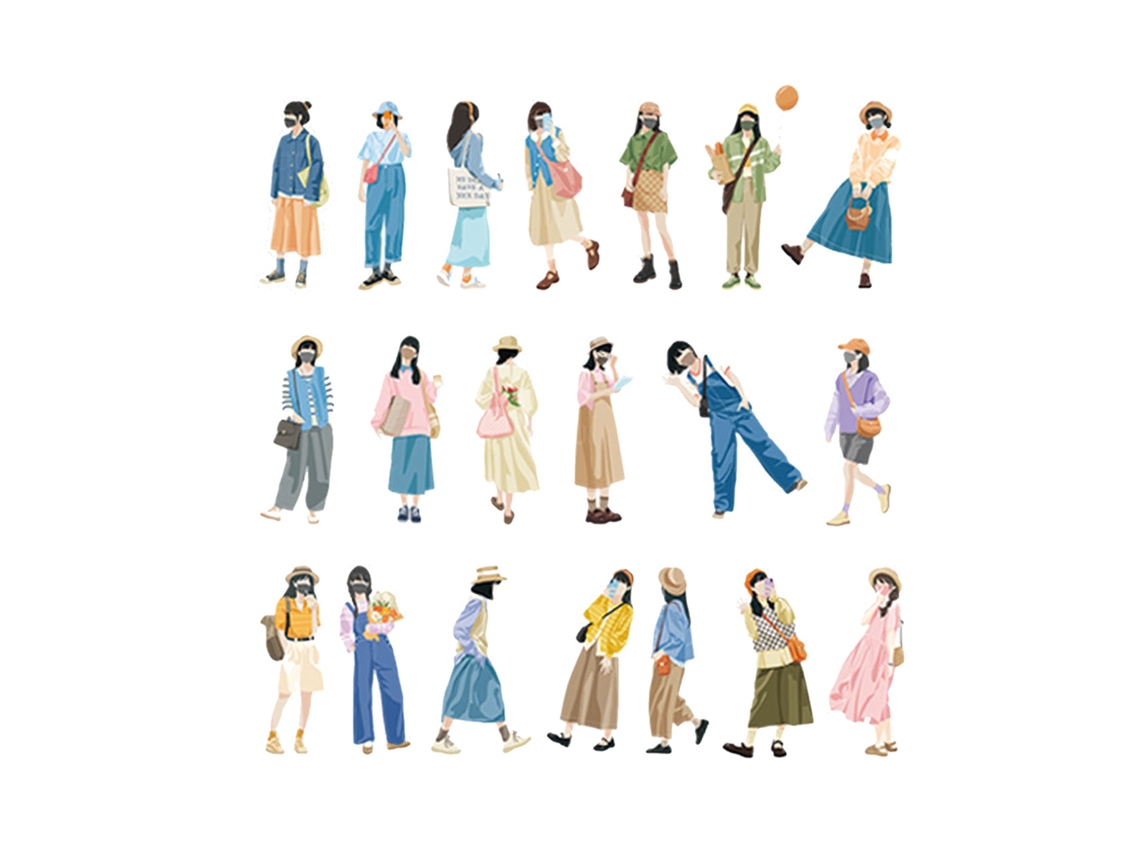 40 Pegatinas Con Figuras Femeninas Para Decorar Álbumes De Recortes, Diarios, Cuadernos, Teléfonos Móviles Y Botellas.