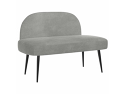 Vidaxl Banco Tapizado Con Respaldo Gris Claro 110 X 60 X 76 Cm