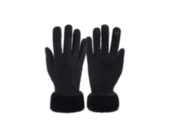 Luvas Femininas De Inverno Fleece Elástico Touch, Forro Tricot Térmico Para Clima Frio.