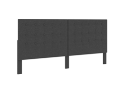 Cabecero Copetudo De Tela Gris Oscuro 200x200 Cm