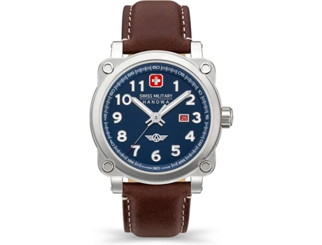 Reloj SWISS MILITARY HANOWA Hombre (Cuero - Azul)