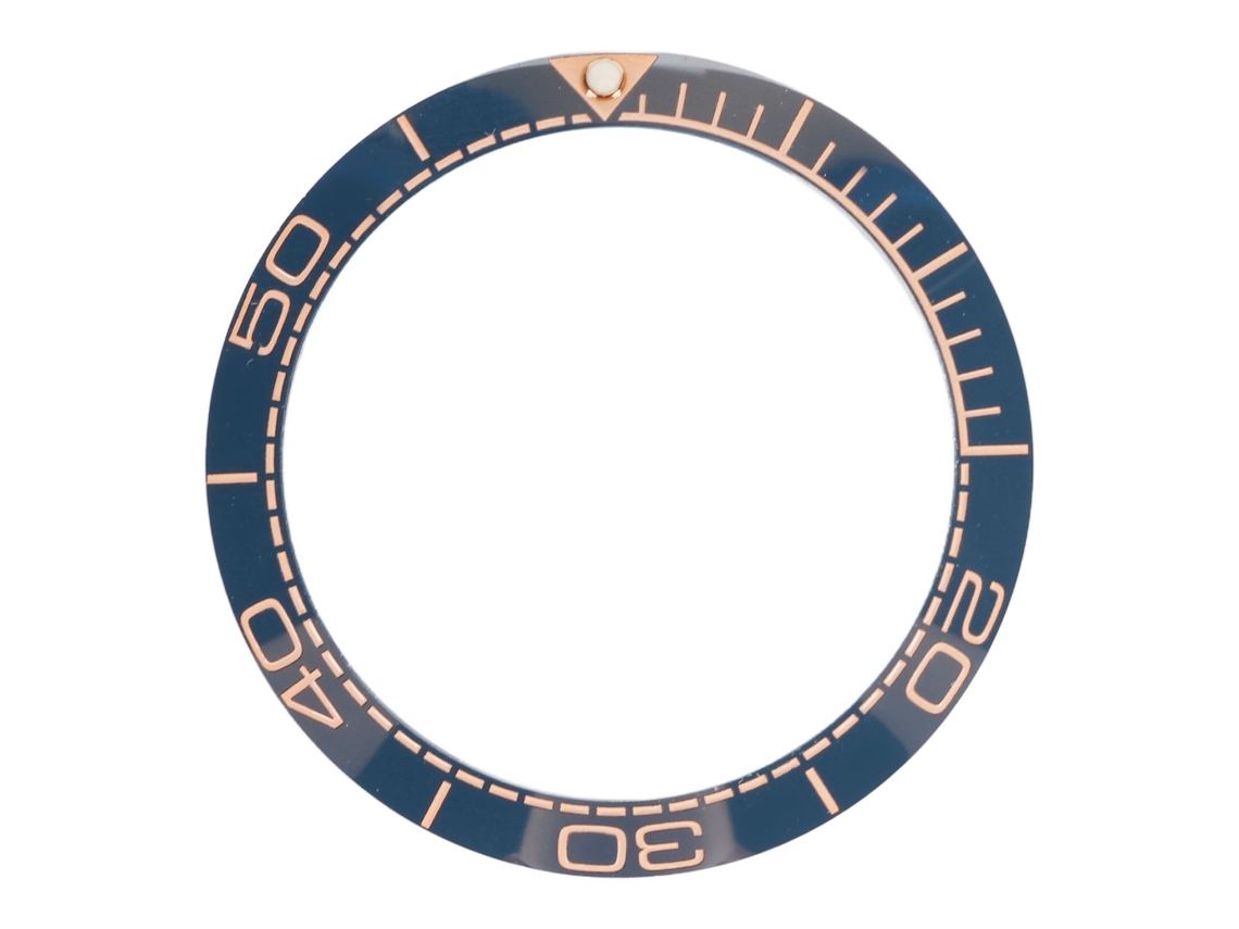 Reloj De Cerámica De 38 Mm Con Inserto De Bisel Y Anillo En Oro Rosa Azul