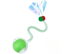 Pelota de juguete interactiva para gatos con cuerda (verde) Gertiz
