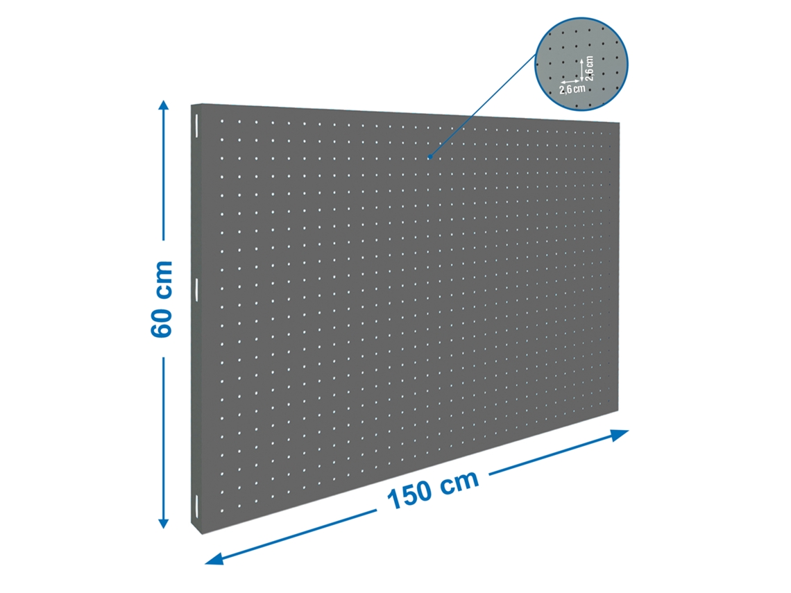 Panel perforado Panel Perforado 1500x600mm Gris