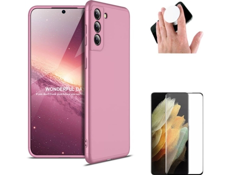 Carcasa, Protector y Popsocket Samsung S21 Slim armor 360º Rosa