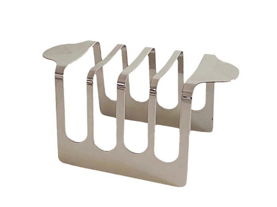 Rejilla de acero inoxidable para tostar pan, apta para freidora de aire, organizador de encimera de cocina para cuatro rebanadas.
