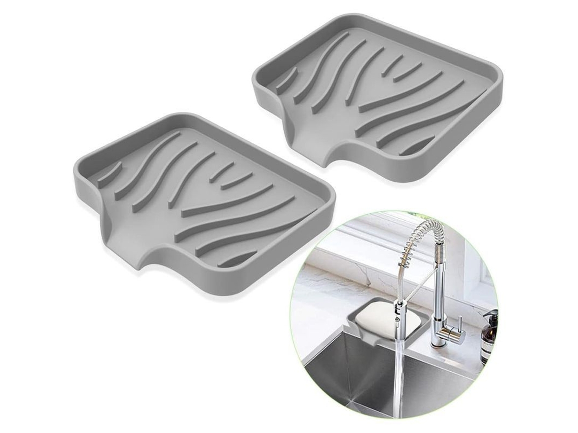 2026-2 Platos De Jabón De Silicona Con Drenaje, Portajabones Antideslizante Para Baño Y Cocina