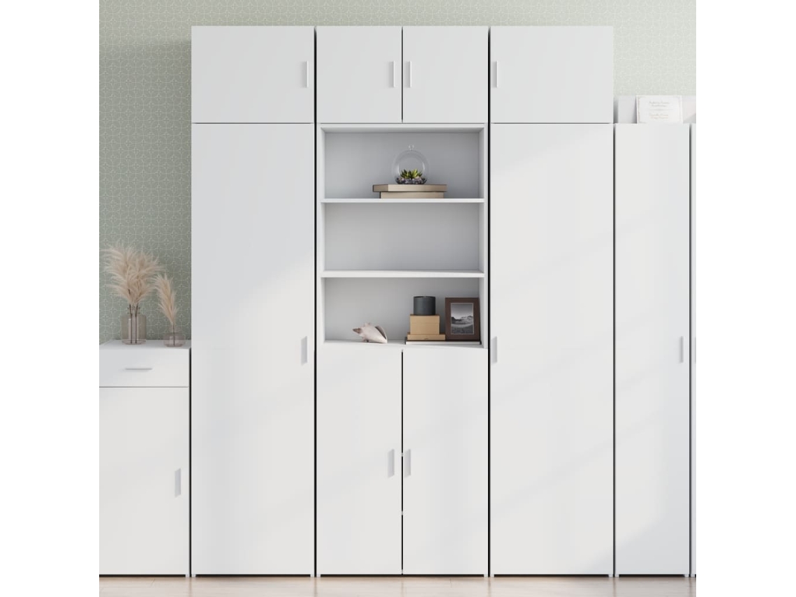 Aparador Alto | Mueble De Comedor | Buffet Alto Madera De Ingeniería Blanco 70x42,5x185 Cm Wsd95523
