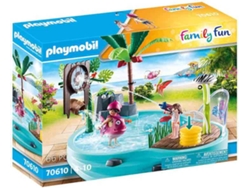 PLAYMOBIL PLAYMOBIL Family Fun: Piscina con rociador de agua (Edad Mínima: 4)