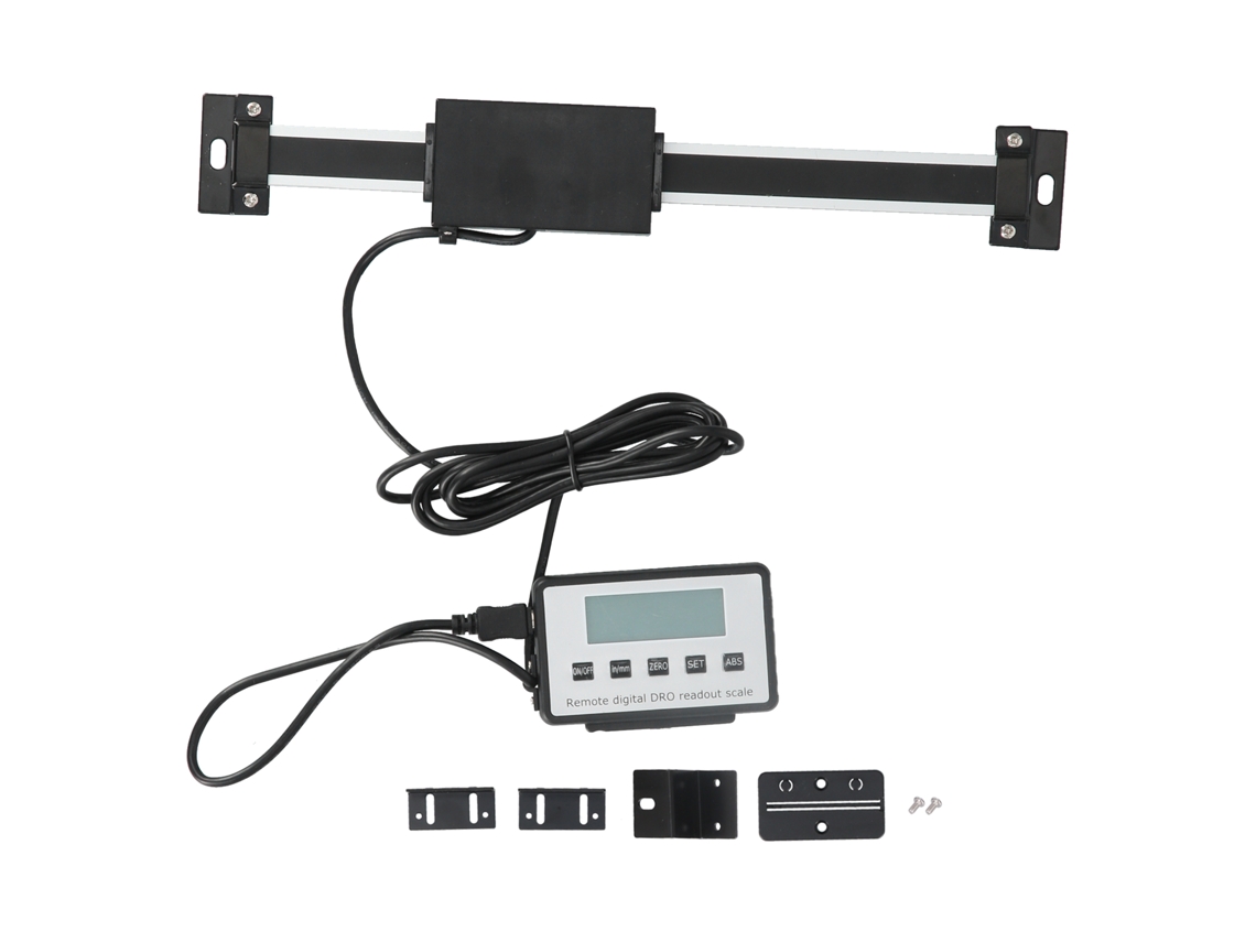 Indicador digital lineal métrico e imperial con pantalla LCD para grifos, 0-150 mm, precisión de 0,01 mm, fácil instalación.