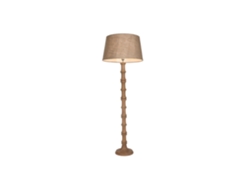 Lampara Pie Madera Yute Tallada 58x58x178cm
