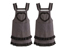 2 Piezas De Delantal De Lona Estilo Coreano Antimanchas, Transpirable Y Resistente Al Desgaste, Para Cocina, Ropa De Trabajo Para Mujer