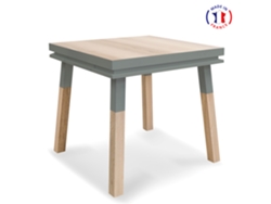 Mesa de Comedor Cuadrada MON PETIT MEUBLE FRANÇAIS con 1 Cajón (Blanco Balisson - Madera - 80 x 75 x 80 cm)