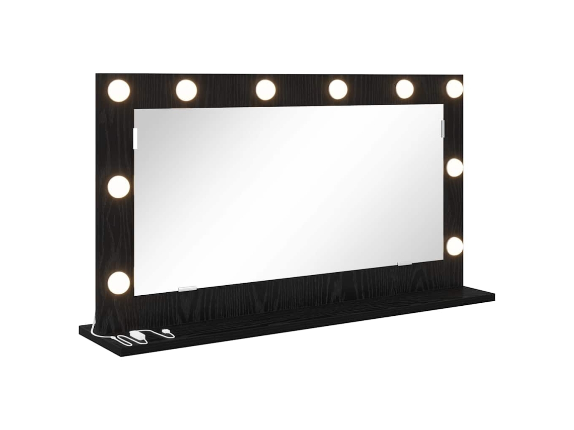 Espejo De Tocador Rectangular Roble Negro 80 X 45 X 18 Cm
