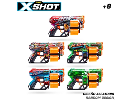 Pistola de juguete X-SHOT Skins doble carga c/12 dardos de espuma