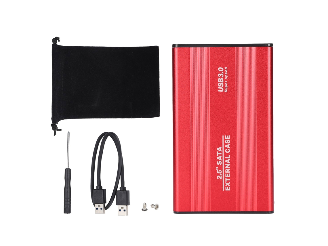 Gabinete De Hdd Ssd 2,5 Polegadas Usb3.0 Plug Play Para Armazenamento Externo Dados Laptop/os X (sem Disco Rígido) Vermelho