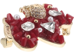 Broche De Cavalo Em Metal Vermelho Com Cristais Brilhantes, Elegante Alfinete Decorativo Para