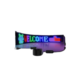 Panel de visualización LED, controlado por aplicación, animación RGB, 12x48cm