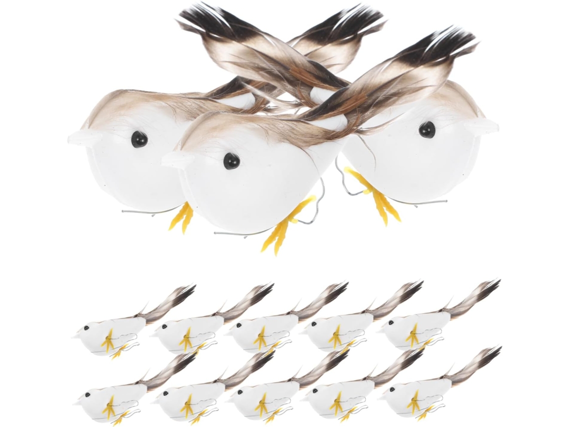 Juego De 24 Pájaros Artificiales De Espuma Para Decoración Del Hogar, Bodas Y Manualidades.