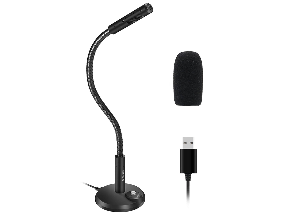 Micrófono con soporte USB y mini interruptor de condensador para Mac, Windows 7, 8, 10 PC Chaberlu