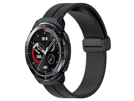 Correa de reloj inteligente para Honor Watch GS Pro 22 mm Correa de reloj de silicona con cierre magnético de color sólido (negro)