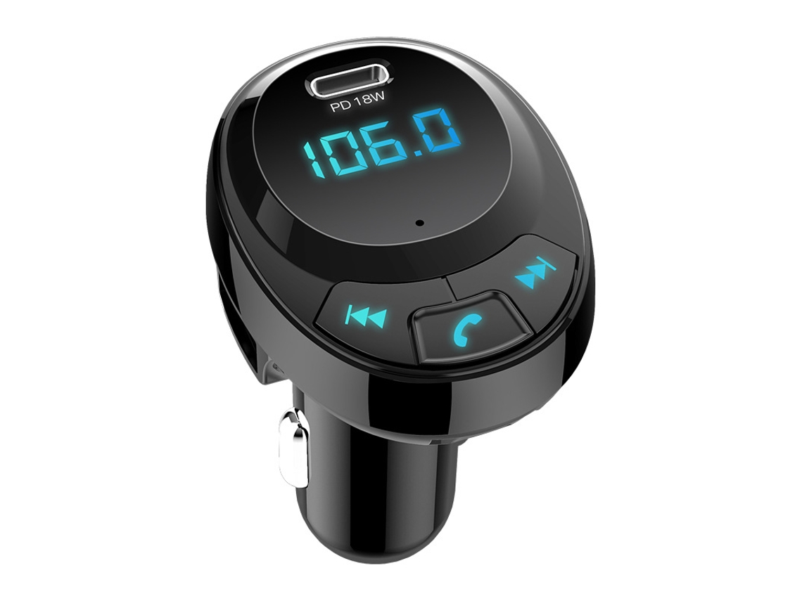 Transmisor de FM YIZHOOD BT09 Bluetooth Car Kit Carga Rápida Adaptador de Radio Inalámbrico MP3 Dual USB negro