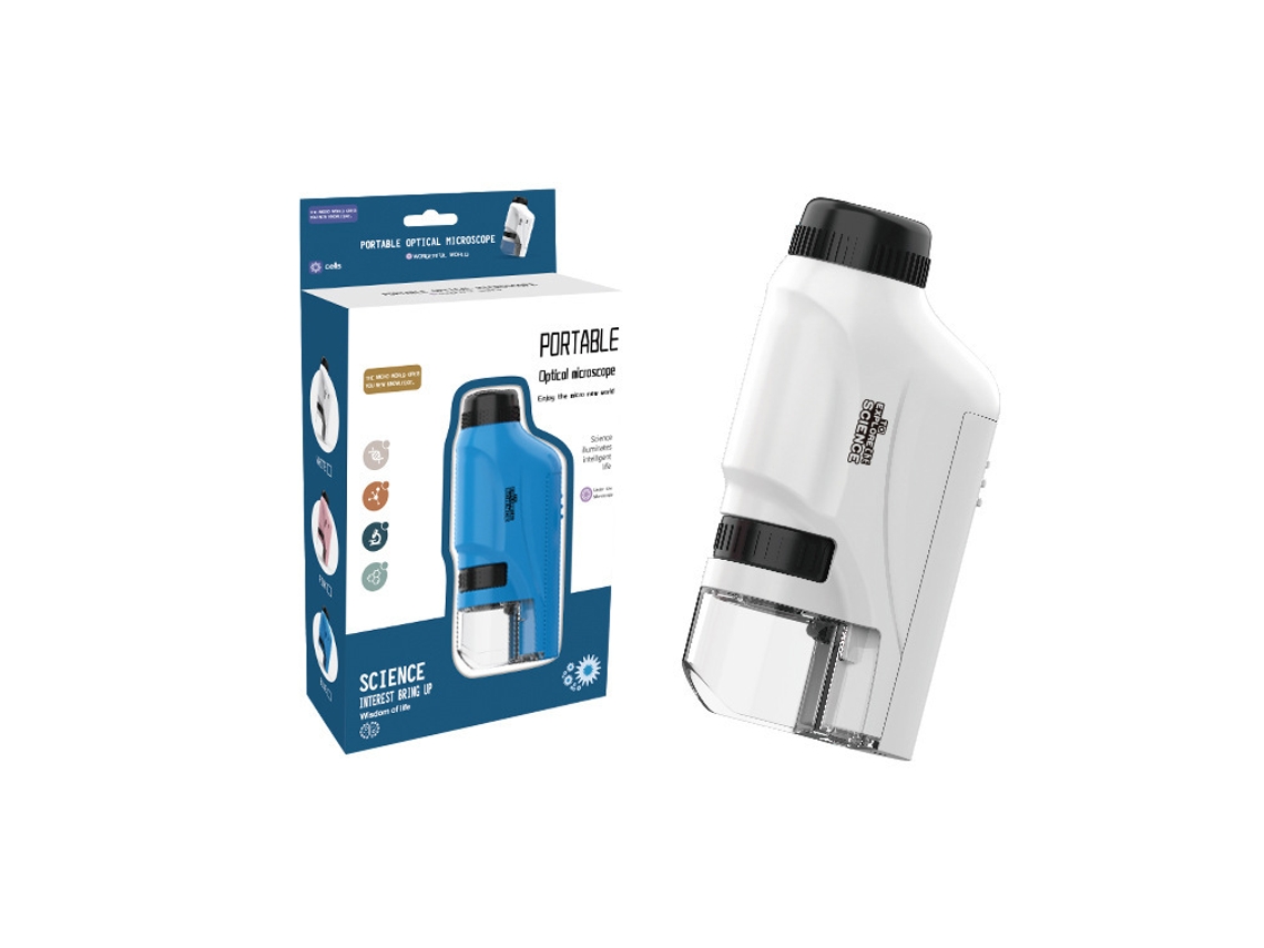 Microscopio portátil para niños, con zoom de 60x a 120x, un regalo ideal para niños y niñas. Blanco. Siurn