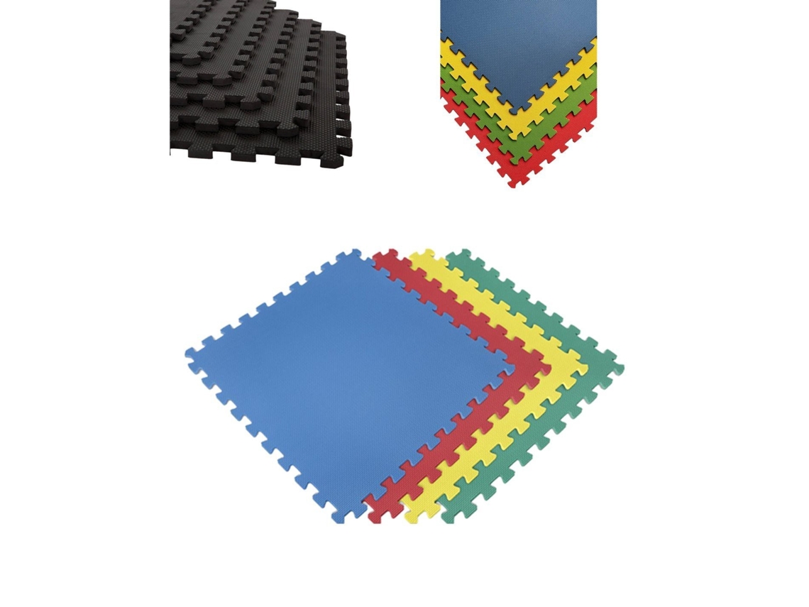 Esterilla Puzzle Para Suelos De Gimnasio Y Fitness | Protección De Goma 60x60 Cm | Colchoneta Antideslizante Multicolor 20 Piezas - 7,2 M²