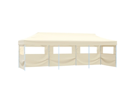 vidaXL Carpa plegable Pop-up con 5 paredes laterales 3x9 m crema