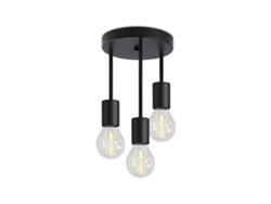 Foco de techo suspendido E27 negro vintage con 3 luces y 3 focos NETTLIFE
