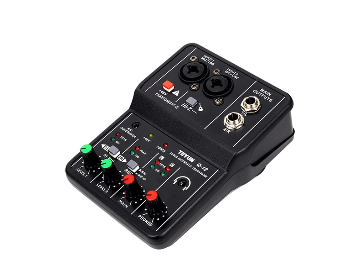 Mezclador de sonido Interfaz de audio USB Entrada de micrófono, conector para auriculares 16 bits/48 kHz ALLINLESS