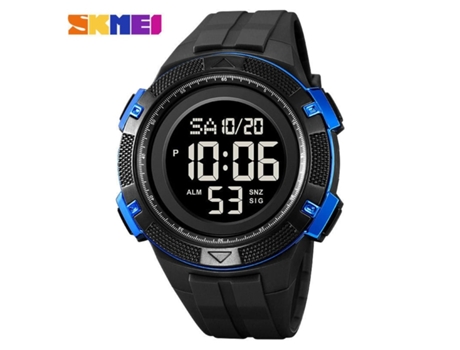 Relojes para Hombre LED Digital Impermeable Luminoso Reloj Despertador Multifuncional-Negro Azul VEANXIN